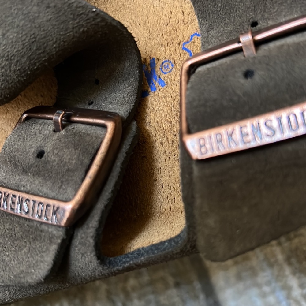 Birkenstock Arizona Soft Footbed Mocha Suede Leather 38 7 7.5 New NWOT - Picture 5 of 8